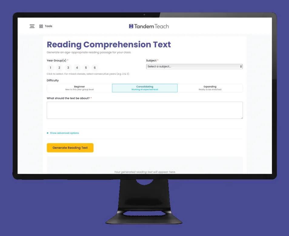 A Tandem Teach tool being used on screen.